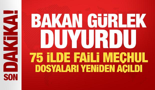 Bakan G&uuml;rlek: 75 ilimizde 638 faili me&ccedil;hul dosya ile ilgileniyoruz