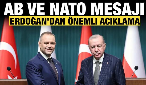 Erdoğan'dan Avrupa Birliği ve NATO mesajı: Polonya'nın desteğinin s&uuml;rmesini diliyorum