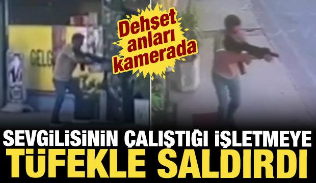 Muğla'da sevgilisinin &ccedil;alıştığı işletmeye t&uuml;fekle saldırdı: Dehşet anları kamerada