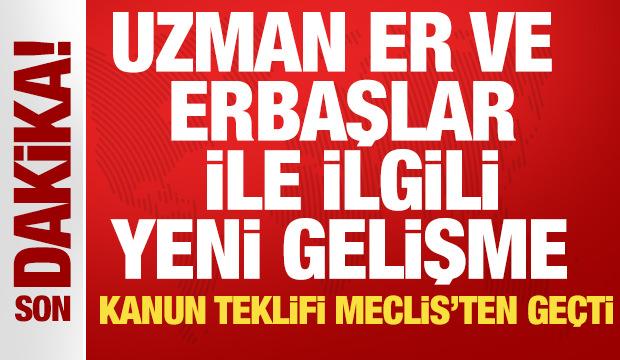 TSK ile ilgili d&uuml;zenlemeleri de i&ccedil;eren kanun teklifi Meclis'ten ge&ccedil;ti