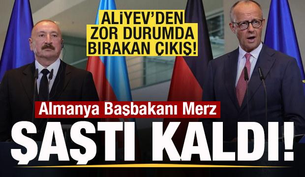 Aliyev'den zor durumda bırakan &ccedil;ıkış! Almanya Başbakanı Merz şaştı kaldı