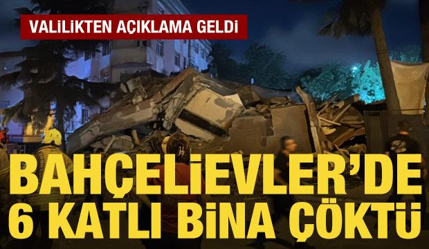 İstanbul Bah&ccedil;elievler'de 6 katlı bina &ccedil;&ouml;kt&uuml;