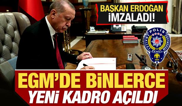 Başkan Erdoğan imzaladı! Emniyet Genel M&uuml;d&uuml;rl&uuml;ğ&uuml;'nde 6 bin 250 yeni kadro a&ccedil;ıldı