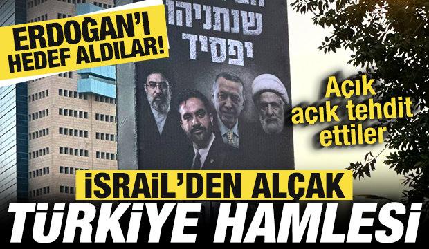 İsrail'den al&ccedil;ak se&ccedil;im hamlesi! Tel Aviv sokaklarına astılar: Başkan Erdoğan hedef alındı