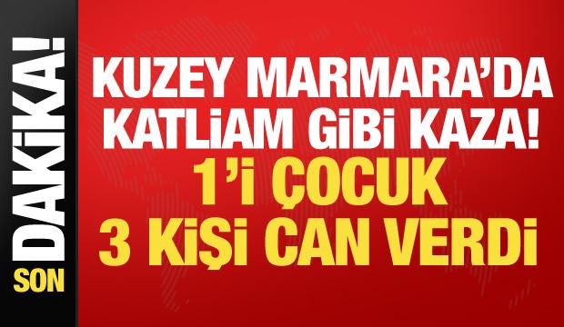 Kuzey Marmara Otoyolu&rsquo;nda feci kaza! 1&rsquo;i &ccedil;ocuk 3 kişi hayatını kaybetti
