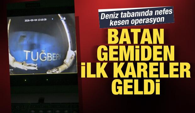 Deniz tabanında nefes kesen operasyon: Batan gemiden ilk kareler geldi