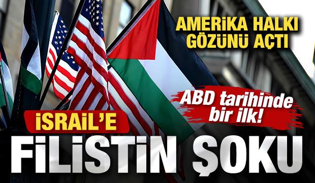 ABD tarihinde bir ilk! Amerika halkı g&ouml;z&uuml;n&uuml; a&ccedil;tı! İsrail'e Filistin şoku