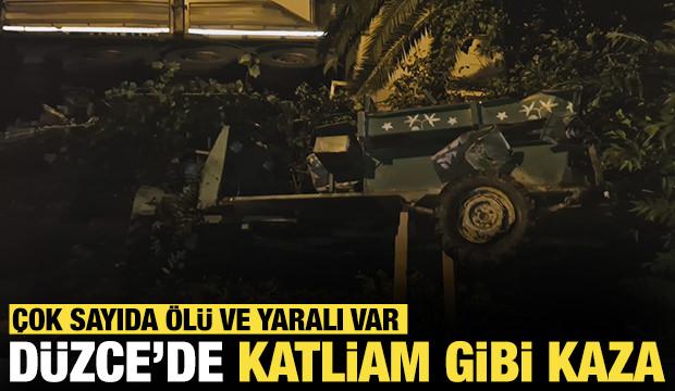 D&uuml;zce'de katliam gibi kaza: &Ccedil;ok sayıda &ouml;l&uuml; ve yaralı var!