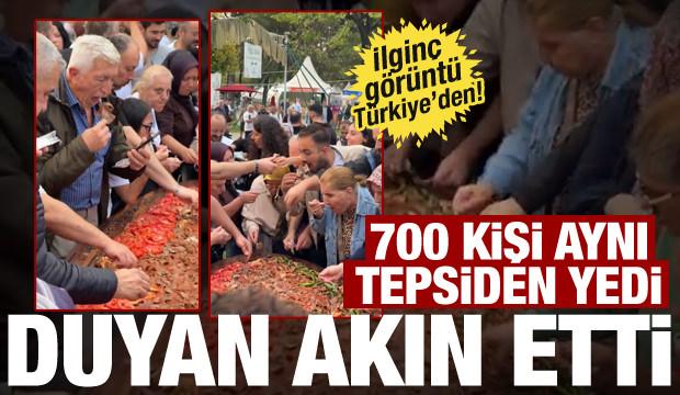 3 metrelik tepside İskender! G&ouml;ren koştu, 700 kişi b&ouml;yle yedi