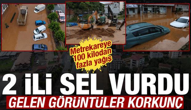 Metrekareye 100 kilogramdan fazla yağış! Trabzon ve Rize'yi sel vurdu