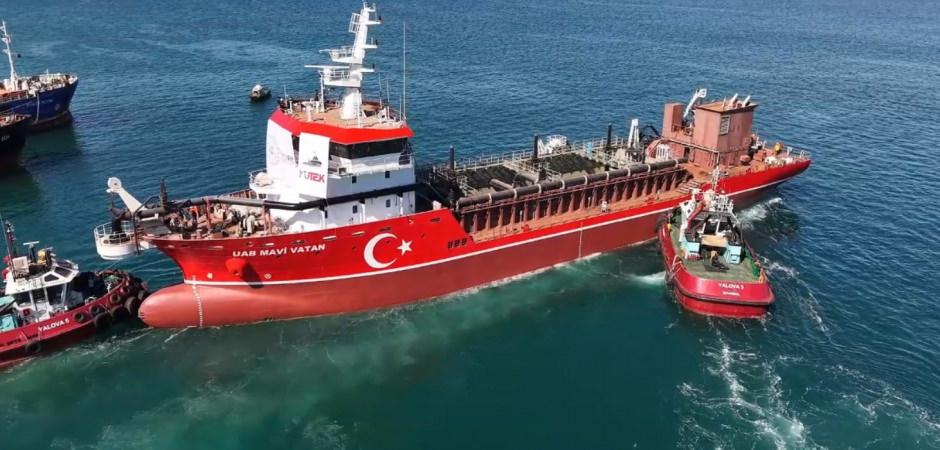 İlk yerli ve milli tarama gemisi "UAB MAVİ VATAN" suya indirildi