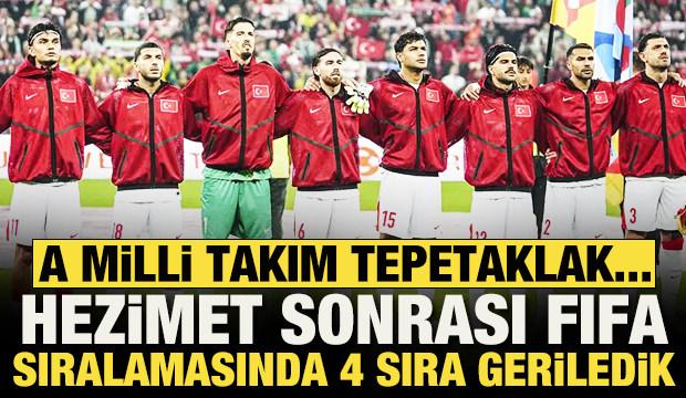 İtalya hezimeti sonrası A Milli Takım tepetaklak... FIFA sıralamasında 4 sıra geri d&uuml;şt&uuml;k