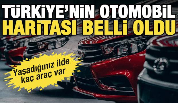 T&uuml;rkiye&rsquo;nin otomobil haritası belli oldu: Yaşadığınız şehirde ka&ccedil; ara&ccedil; var?