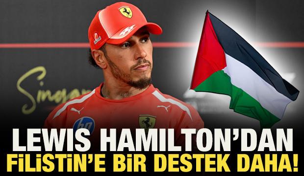 D&uuml;nyaca &uuml;nl&uuml; pilot Lewis Hamilton bir kez daha Filistin'e destek verdi! 