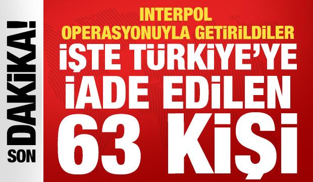 33'&uuml; kırmızı b&uuml;ltenli olmak &uuml;zere 63 su&ccedil;lu T&uuml;rkiye'ye getirildi