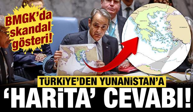 T&uuml;rkiye'den Yunanistan'a "harita" cevabı: BMGK'da yaptığı skandal ters tepti!