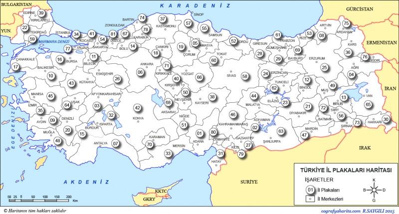 Türkiye Haritası | Bölgeler, İller, İlçeler, Büyükşehirler ve Türkiye