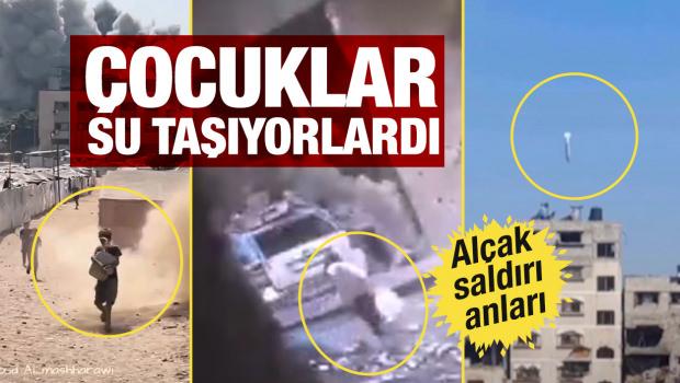İsrail'in su taşıyan çocukları vurduğu anlar