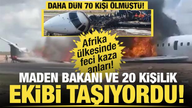 Afrika ülkesinde Bakan ve 20 kişilik ekibi taşıyan uçak pistten çıktı! 