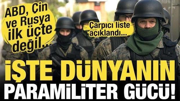 Ezber bozan liste! ABD, &Ccedil;in, Rusya ilk 3'e giremedi! İşte d&uuml;nyanın Paramiliter g&uuml;c&uuml;!