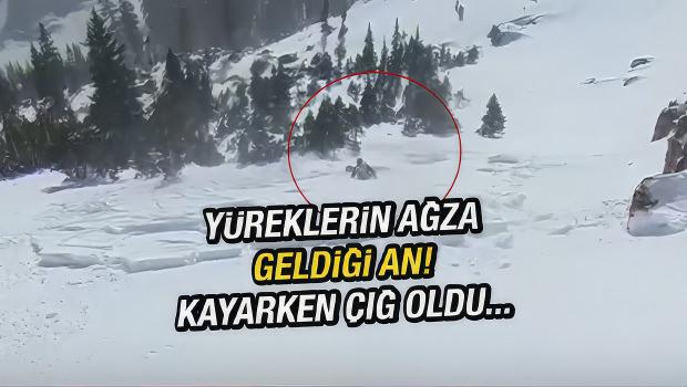 ABD'de korku dolu anlar! Kayak yaparken &ccedil;ığ d&uuml;şt&uuml;...