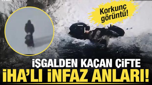 Ukrayna'da işgalden ka&ccedil;an sivil &ccedil;ifte İHA&rsquo;lı infaz: &Ouml;nce eşini, sonra onu vurdular!