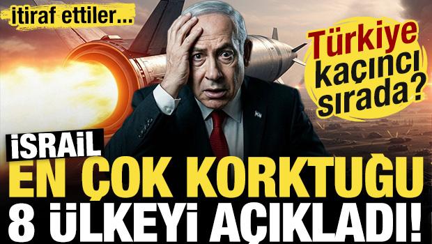 İtiraf ettiler: İsrail en &ccedil;ok korktuğu 8 &uuml;lkeyi a&ccedil;ıkladı! T&uuml;rkiye ka&ccedil;ıncı sırada?