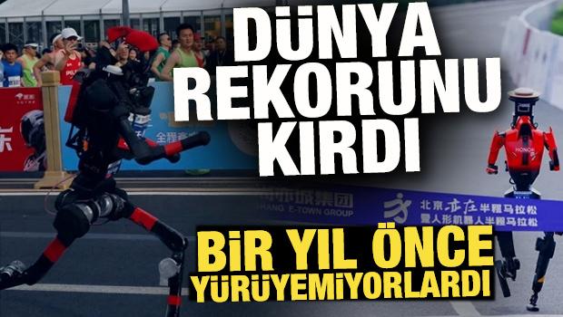 &Ccedil;in'de insansı robotlar yarı maraton d&uuml;nya rekorunu kırdı