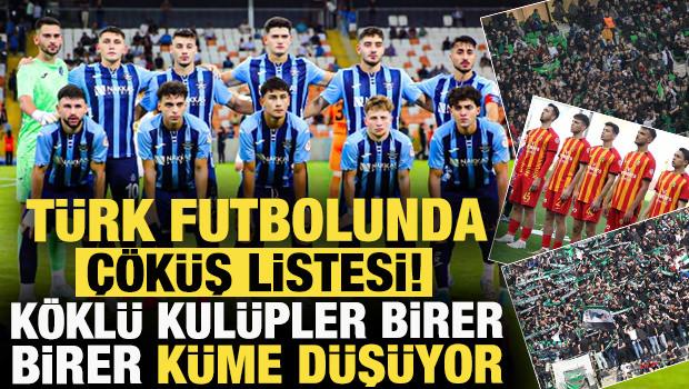 T&uuml;rk futbolunda &ccedil;&ouml;k&uuml;ş listesi! K&ouml;kl&uuml; kul&uuml;pler birer birer k&uuml;me d&uuml;ş&uuml;yor