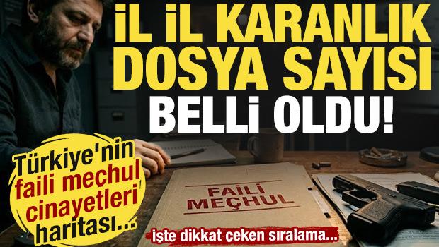 T&uuml;rkiye'nin faili me&ccedil;hul cinayetleri haritası... İl il karanlık dosya sayısı ortaya &ccedil;ıktı!