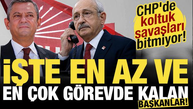 CHP'de koltuk savaşları bitmiyor! İşte CHP'de en &ccedil;ok ve en az g&ouml;revde kalan Başkanlar!