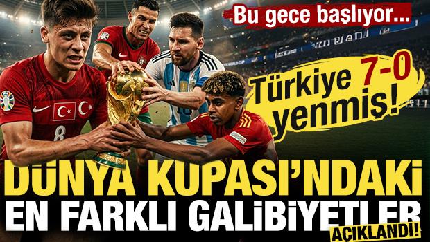 İşte D&uuml;nya Kupası'ndaki en farklı galibiyetler! Milli Takım 7-0 yenmiş...