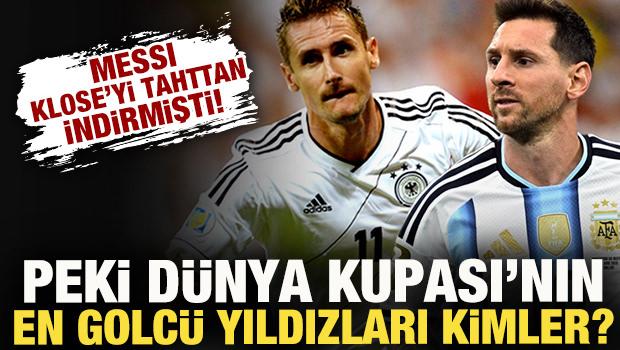 Messi, Klose'yi tahttan indirmişti D&uuml;nya Kupası'nın en golc&uuml; yıldızları kimler?