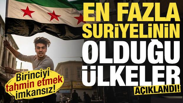 En &ccedil;ok Suriyelinin yaşadığı &uuml;lkeler a&ccedil;ıklandı! İlk sıradaki &uuml;lkeyi tahmin etmek imkansız