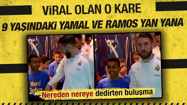 9 yaşındaki Yamal ve Sergio Ramos! O &ccedil;ocukluk g&ouml;r&uuml;nt&uuml;s&uuml; viral oldu!