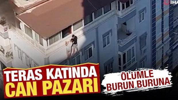 Antalya'da teras katında can pazarı: Alevlerden ka&ccedil;ıp pencereye sarktılar