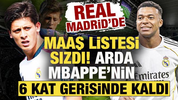Real Madrid'de maaş listesi sızdı! Arda G&uuml;ler, Mbappe'nin 6 kat gerisinde kaldı