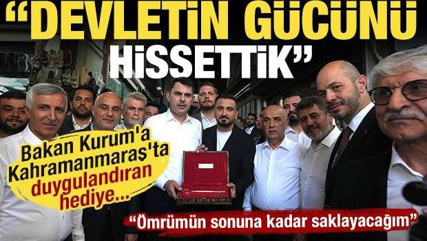 &Ouml;mr&uuml;m&uuml;n sonuna kadar saklayacağım: Murat Kurum'a Kahramanmaraş'ta duygulandıran hediye