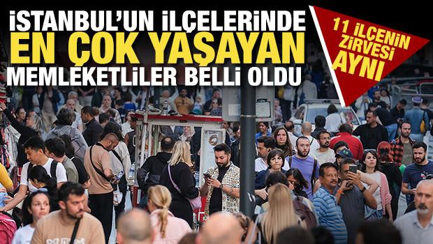 İstanbul'un hangi il&ccedil;esinde en &ccedil;ok nereliler yaşıyor! İşte 11 il&ccedil;enin zirvesindekiler... 
