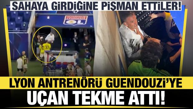 Guendouzi&rsquo;ye saldıran Fransız taraftar Fenerbah&ccedil;eli oyuncuları g&ouml;r&uuml;nce dondu kaldı