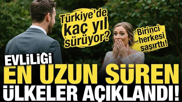 Evliliği en uzun s&uuml;ren &uuml;lkeler a&ccedil;ıklandı! T&uuml;rkiye'deki &ccedil;iftlerin ka&ccedil; yıl s&uuml;r&uuml;yor?