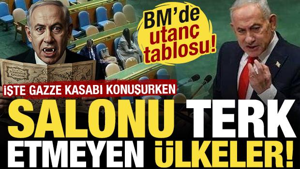 BM'de utan&ccedil; tablosu! İşte Netanyahu konuşurken salonu terk etmeyen &uuml;lkeler!