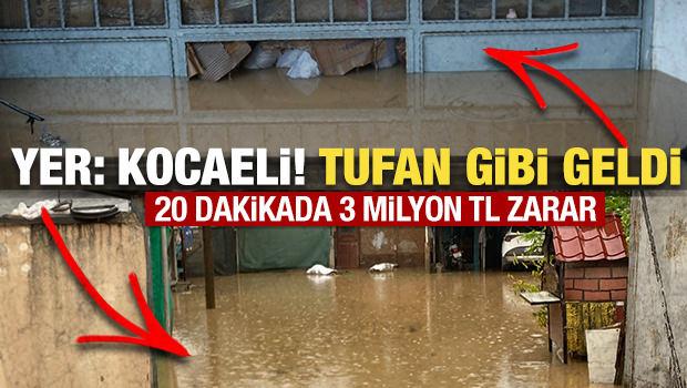 Yer: Kocaeli! Market 20 dakikada su doldu
