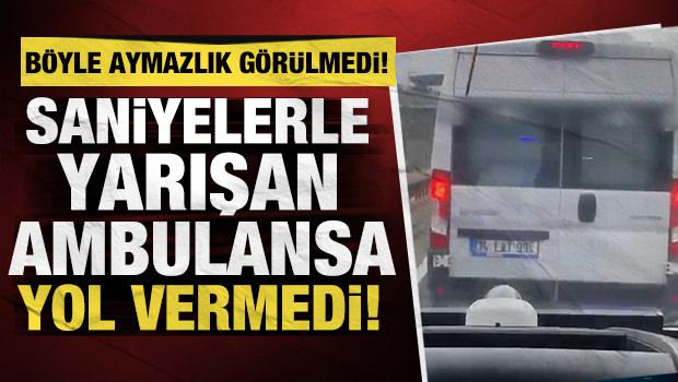 Vakaya giden ambulansa pes dedirten engel! Servis s&uuml;r&uuml;c&uuml;s&uuml; bana mısın demedi!