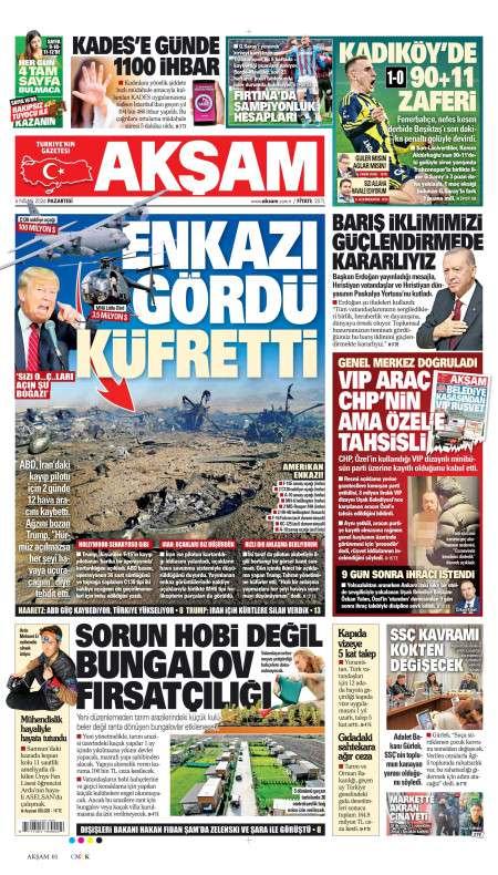 06 Nisan 2026 Akşam Gazetesi Manşetleri