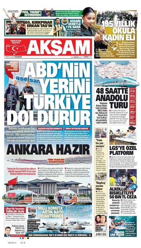 06 Temmuz 2026 Akşam Gazetesi Manşetleri