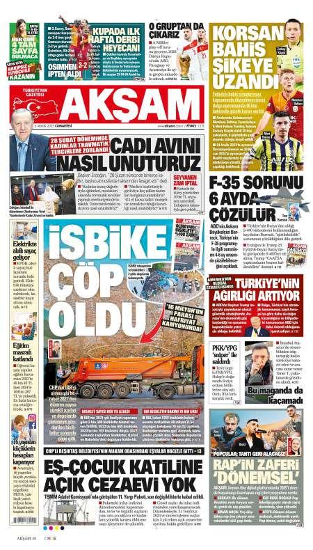 06 Aralık 2025 Akşam Gazetesi Manşetleri