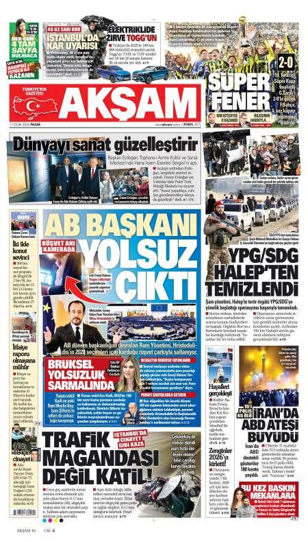 11 Ocak 2026 Akşam Gazetesi Manşetleri