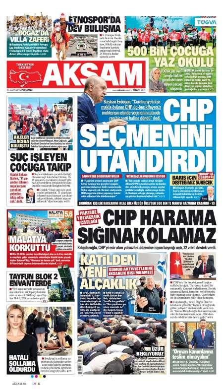 21 Mayıs 2026 Akşam Gazetesi Manşetleri
