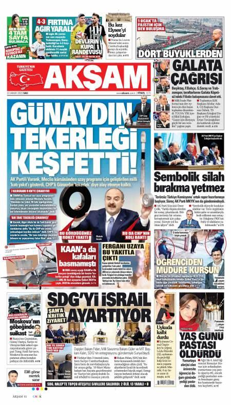 23 Aralık 2025 Akşam Gazetesi Manşetleri
